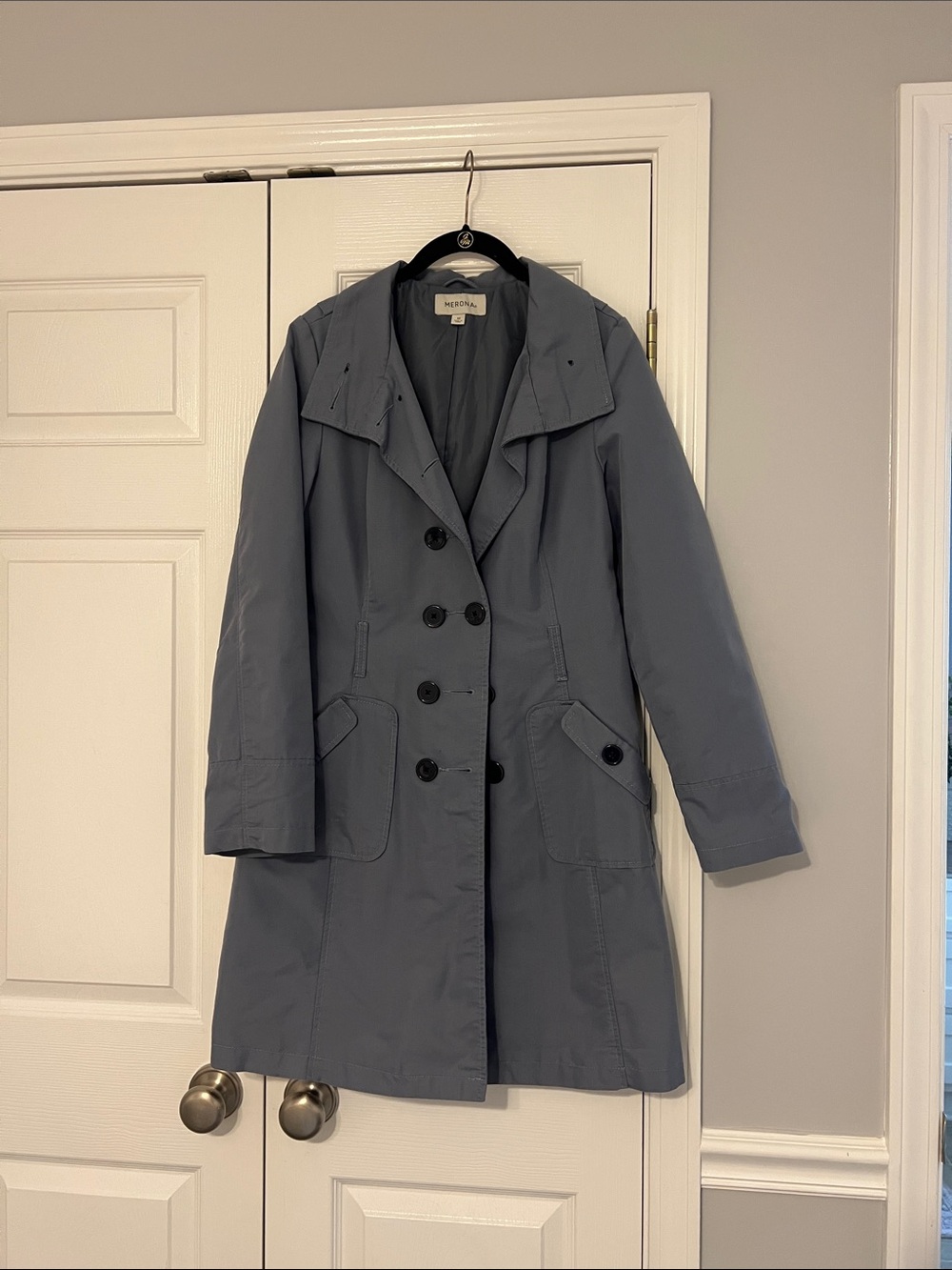 Merona Women's Gray Double-Breasted Trench Coat
